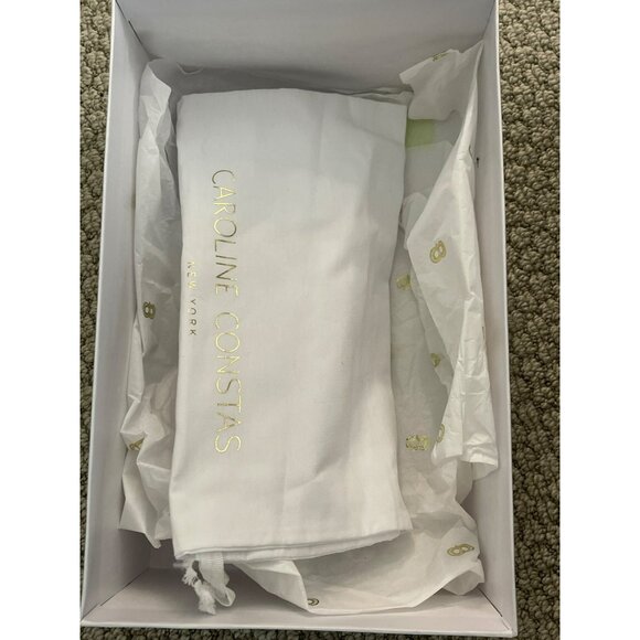 Caroline Constas White Bow Heeled Sandal Shoes Size 35.5 Bridal Wedding - Picture 9 of 9